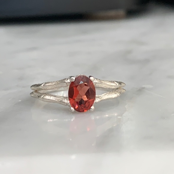 Magnificent Natural Garnet in Sterling (size 8.5) - Picture 12 of 13